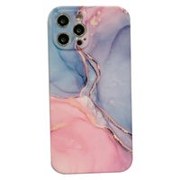 iPhone 13 hoesje - Backcover - Marmer - Marmerprint - TPU - Roze/Paars - thumbnail