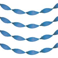 Feest slinger - 3x - blauw - crepe papier - 24 meter - draaislinger decoratie