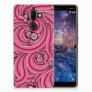 Nokia 7 Plus Hoesje maken Swirl Pink