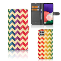 Samsung Galaxy A22 5G Telefoon Hoesje Zigzag Multi Color - thumbnail