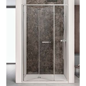 Nisdeur Lacus Ponza Evo Vouwdeur 100x200 cm Helder Glas Chroom Lacus