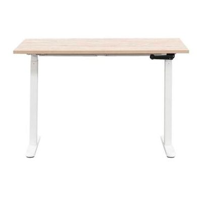 Bureau Homeworx zit/sta handmatig verstelbaar - eikenkleur/wit - 75/118x120x70 cm - Leen Bakker