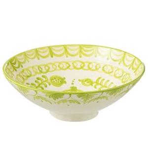 J-Line Lebrillo Bowl Granada Ceramic White|Green