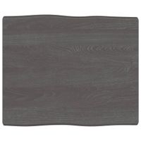 Tafelblad natuurlijke rand 60x50x4 cm eikenhout donkerbruin - thumbnail
