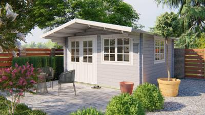 Blokhut - Tuinhuis Inge | 44 mm | vuren groen geïmpregneerd