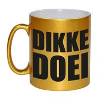 Dikke doei afscheids cadeau mok - goud - 300 ml keramiek