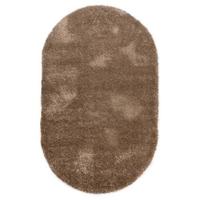 Tapeso Ovaal hoogpolig vloerkleed velvet - Posh beige - 100x150 cm