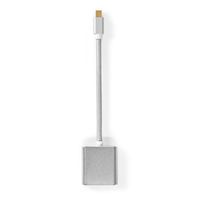 Mini DisplayPort-Kabel | DisplayPort 1.2 | Mini-DisplayPort Male | DVI-D 24+1-Pins Female | 21.6 Gbps | Verguld | 0.20 m | Rond | Gebreid | Zilver | Cover Window Box - thumbnail