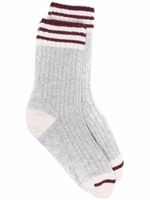 Brunello Cucinelli chaussettes nervurées à rayures - Gris
