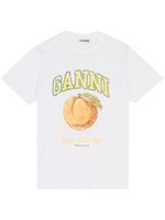 GANNI t-shirt à logo imprimé - Blanc