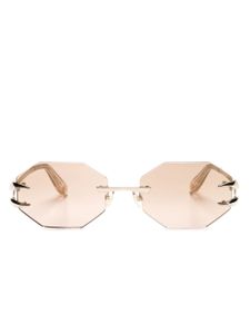 Roberto Cavalli lunettes de soleil métalisées à monture géométrique - Or