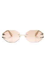 Roberto Cavalli lunettes de soleil métalisées à monture géométrique - Or