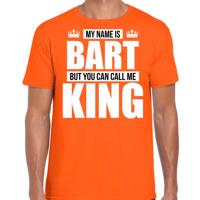 Naam cadeau t-shirt - my name is Bart - but you can call me King - oranje - heren - koningsdag