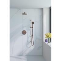 Fortifura Calvi Inbouw Regendoucheset - rond - thermostatisch - wandarm - glijstang - 25cm hoofddouche - ronde handdouche - Geborsteld koper PVD (Koper) SW970038/SW970041/SW970043/SW970045/SW970047/SW970