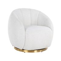 Draaifauteuil Jago White Bouclé