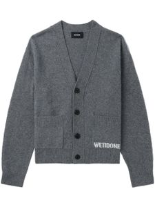 We11done cardigan à logo brodé - Gris