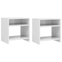 Nachtkastjes 2 st 40x30x40 cm bewerkt hout wit