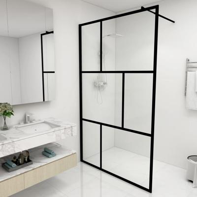 Inloopdouchewand 115x195 cm gehard glas zwart