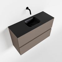 Toiletmeubel Mondiaz Ada | 80 cm | Meubelkleur Smoke | Lex wastafel Urban Midden | Zonder kraangat
