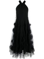 Viktor & Rolf robe longue en tulle à fleurs - Noir