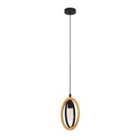 EGLO Basildon Hanglamp - E27 - 19 cm - Zwart|Bruin