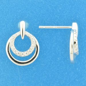 TFT Oorknoppen Zirkonia Zilver Gerhodineerd Glanzend 15 mm x 11 mm