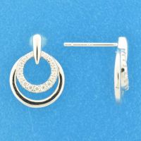 TFT Oorknoppen Zirkonia Zilver Gerhodineerd Glanzend 15 mm x 11 mm