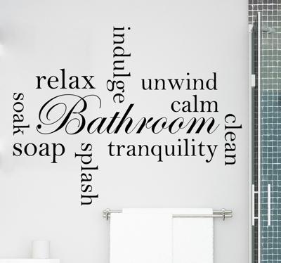 Ontspannende badkamerwoorden badkamer muursticker