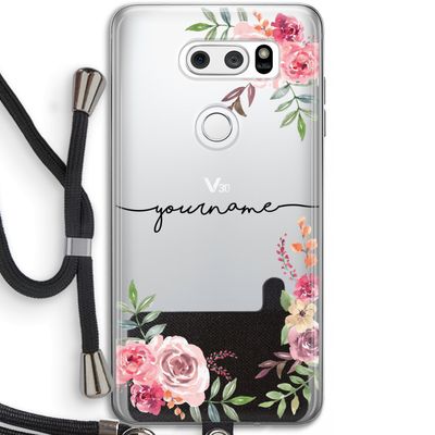 Rozen: LG V30 Transparant Hoesje met koord