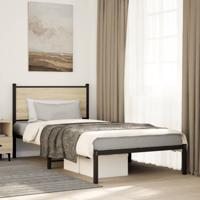 Bedframe zonder matras metaal sonoma eikenkleurig 107x203 cm