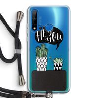 Hey you cactus: Huawei P20 Lite (2019) Transparant Hoesje met koord