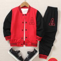 Boys 2-Piece Varsity Letter A Knit Jacket and Sweatpants Set Multicolor / 4Y