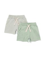 HEMA Baby Korte Broeken Strepen - 2 Stuks Groen (groen)