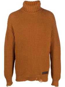 DSQUARED2 pull nervuré à col superposé - Orange