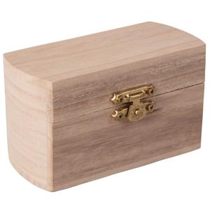 Klein houten kistje met sluiting en deksel - 10 x 6 x 6 cm - Sieraden/spulletjes/sleutels