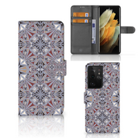 Samsung Galaxy S21 Ultra Bookcase Flower Tiles - thumbnail