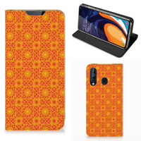 Samsung Galaxy A60 Hoesje met Magneet Batik Oranje - thumbnail