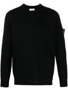 Stone Island pull à patch Compass - Noir