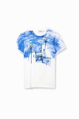 T-shirt mediterraan landschap - BLUE - XS T-shirt mediterraan landschap - BLUE - XS
