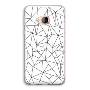 Geometrische lijnen zwart: HTC U Play Transparant Hoesje