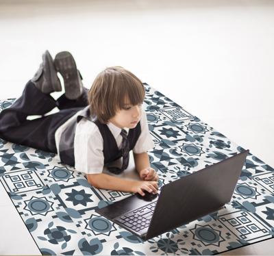 Geometrisch tegelgeïnspireerd patroon vinyl tapijt