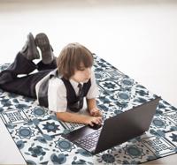 Geometrisch tegelgeïnspireerd patroon vinyl tapijt