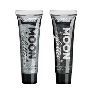 Moon Creations Glittergel fijn set - voor lichaam en gezicht - zilver en zwart