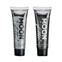 Moon Creations Glittergel fijn set - voor lichaam en gezicht - zilver en zwart