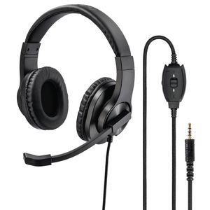 Hama Over Ear headset Computer Kabel Stereo Zwart Volumeregeling, Microfoon uitschakelbaar (mute)