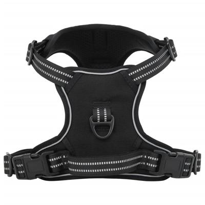 VidaXL Hondentuigje met riem en halsband verstelbaar l zwart