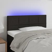 Hoofdbord LED 90x5x78/88 cm stof zwart