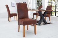 Edele stoel CASA vintage bruine massief houten poten in koloniale stijl - 21133