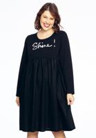 Yoek Sweater-jurk SHINE | Zwart | Maat 50/52