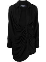 Jacquemus robe-chemise La Robe Bahia à design drapé - Noir